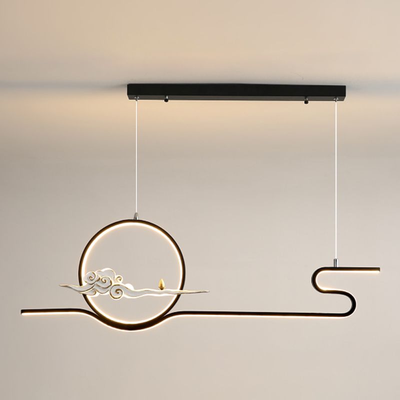 Resin Hanging Pendant Lights Modern Linear Hanging Lamps for Dining Room