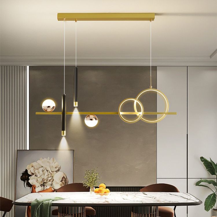 Aluminum LED Island Lighting Contemporary Ceiling Pendant Light for Dining Room