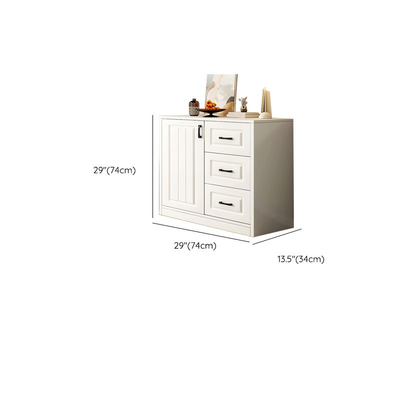 White Accent Cabinet Standard Rectangle Side Cabinet with Doors