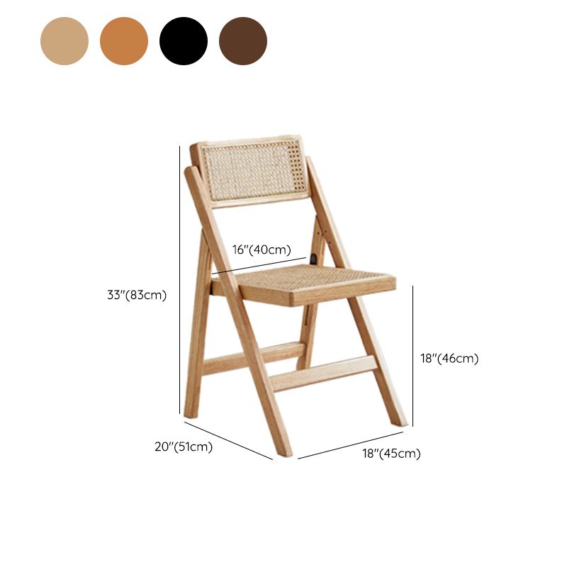 Industrial Side Chair Open Back Wood Folding Dining Chair for Home