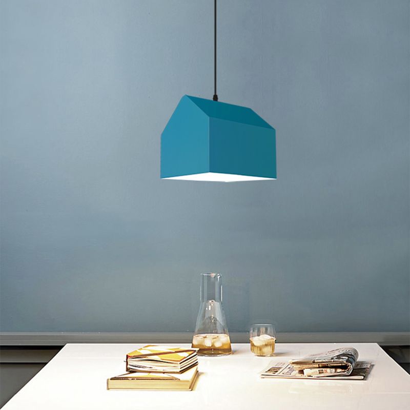 1 Light Unique Hanging Pendant Modern Macaron Style Glass Hanging Lighting for Bedroom