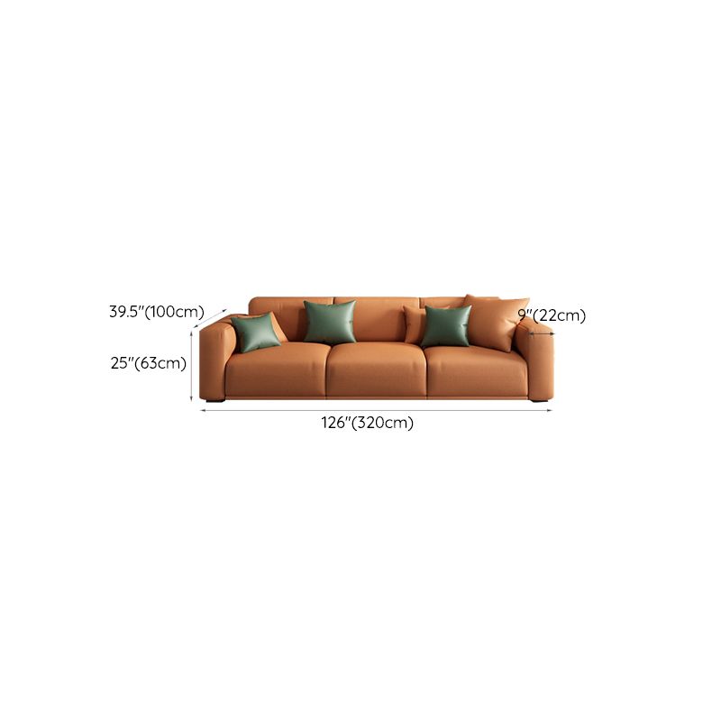 Contemporary Loose Back Seating Pillow Top Arm Beige Sofa for Apartment