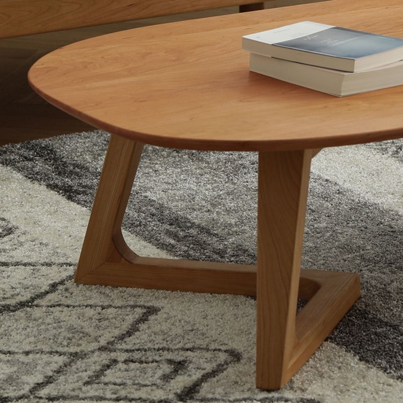 Scandinavian Style Coffee Cocktail Table Solid Wood Oval Coffee Table