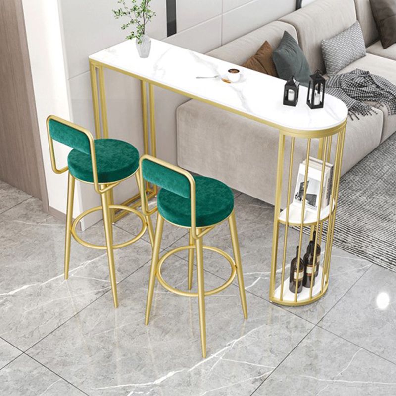 Stone Bar Table Set 1/3 Pcs Modern Bar Table and Upholstered Stools