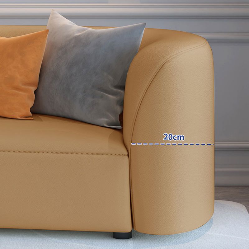 Brown One Arm Sectional Sofas Solid Wood Sectional Couch for Living Room