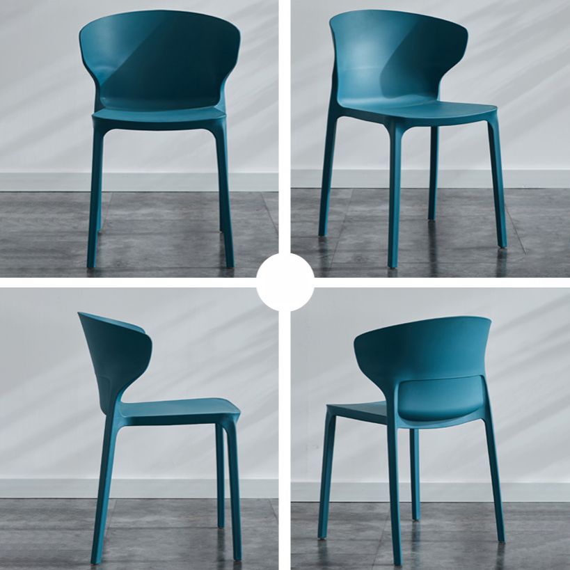 Chaise de salle à manger empilable en plastique à oreilles de fauteuil contemporain à la maison