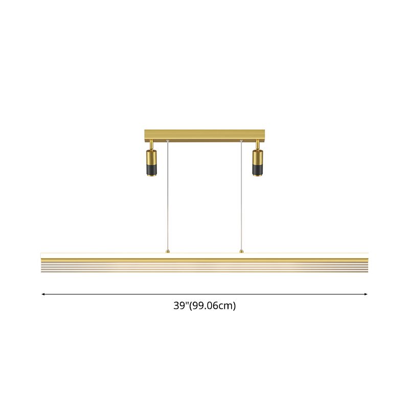 Rectangular Acrylic Island Lighting Simple Style LED Suspension Light with Spotlight
