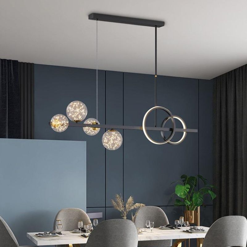 Luces de lámparas de la isla contemporánea Sphere Glass Island Lights para cocina