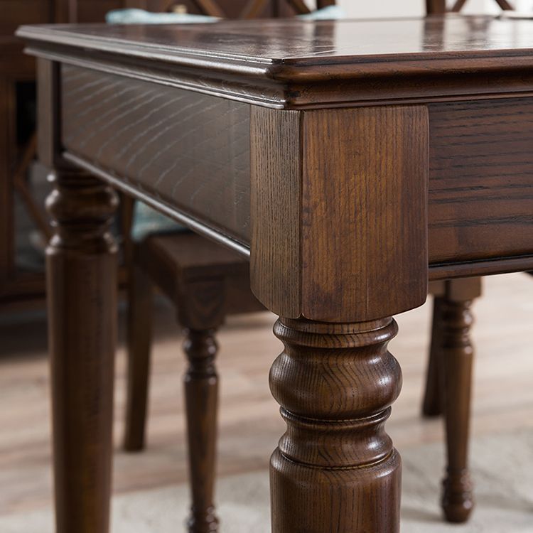 Mesa de comedor medieval de madera de fresno para restaurante, mesa rectangular con 4 patas