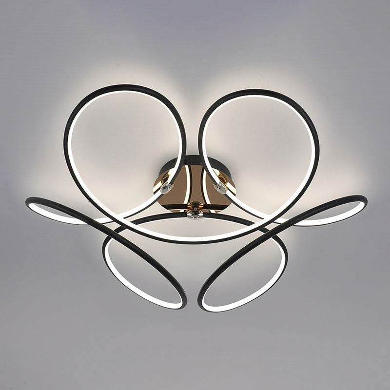 Modern Style Linear Shape Ceiling Lighting Metal 1 Light Ceiling Light for Bedroom