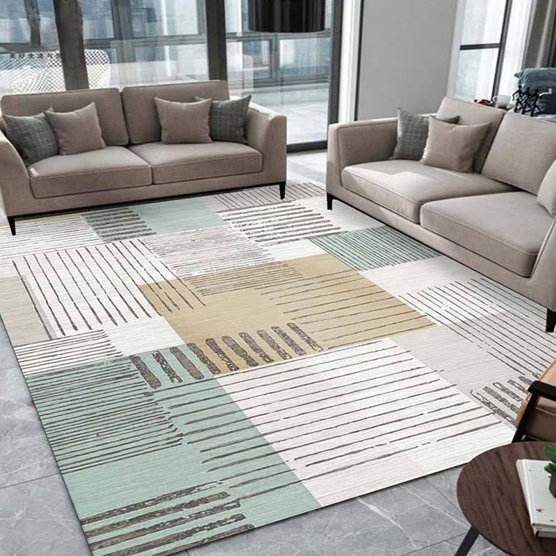 Multi Colored Plant Print Rug Polypropylene Simplicity Carpet Non-Slip Pet Friendly Indoor Rug for Living Room