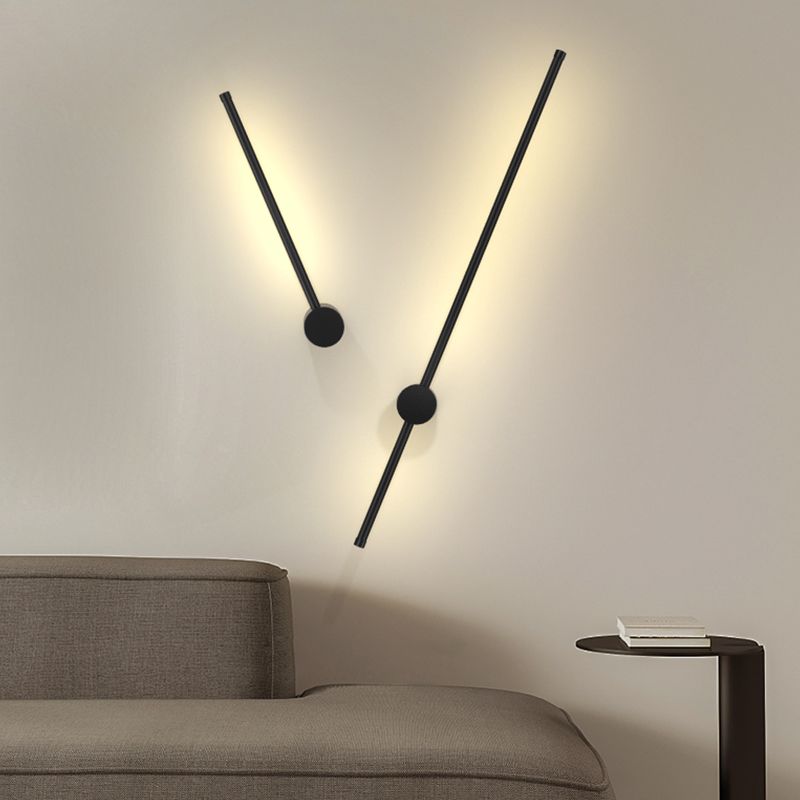 Modern Aluminum Wall Light Minimalist Straight LED Wall Sconce for Living Room