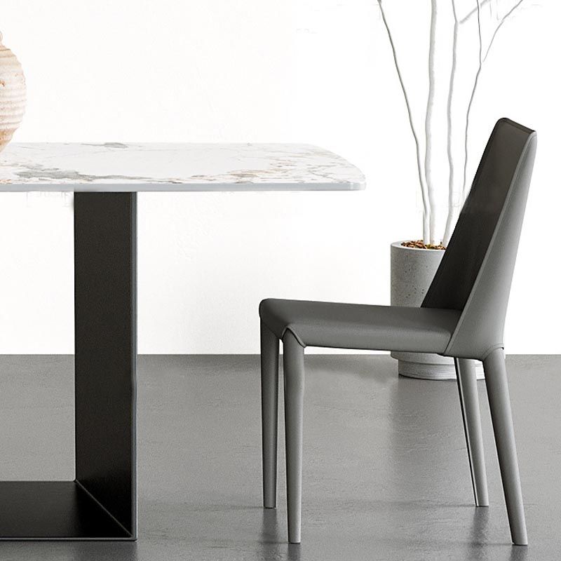 Traditional Luxury Dining Table Black and White Marble Rectangle Dining Table for Home