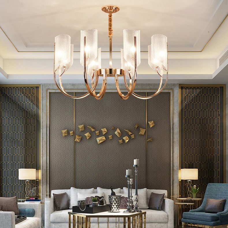 Postmodern Metal Acrylic Chandelier Lighting Fixtures Gold Hanging Chandelier
