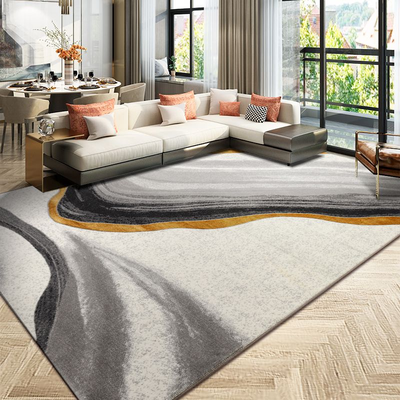 Minimalist Geometric Print Rug Multi Colored Polypropylene Area Carpet Non-Slip Backing Stain-Resistant Area Rug for Room