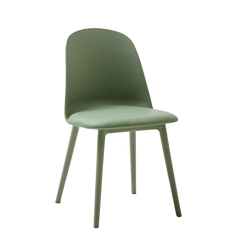 Modern Dining Chair Armless Dining Chair with Plastic Legs for Kitchen