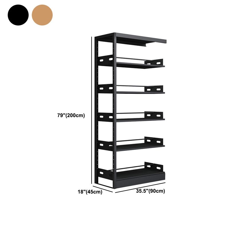 Standard Metal Bookshelf 5 Tiers Contemporary Bookcase for Home Office 78.7"H