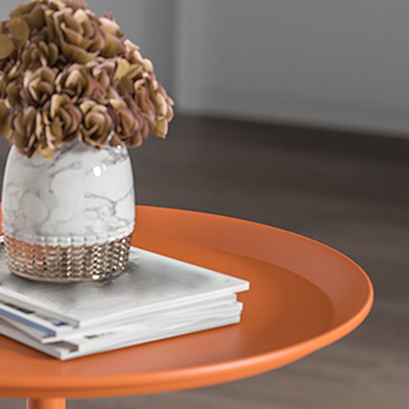 Modern Style Metal Iron Base Metal Desktop Paint Craft Round Side Table