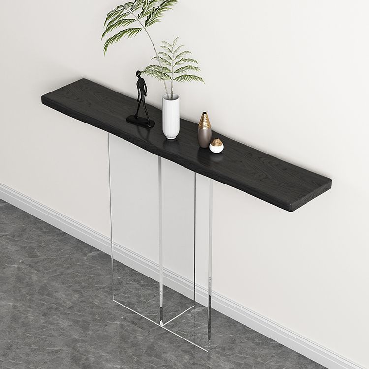 Solid Wood Rectangle Console Table 29.53-inch Tall End Table with Acrylic Leg