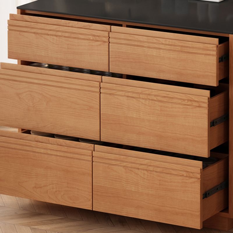 Modern Pine Wood Rectangle Kitchen Island Table for Dining Room