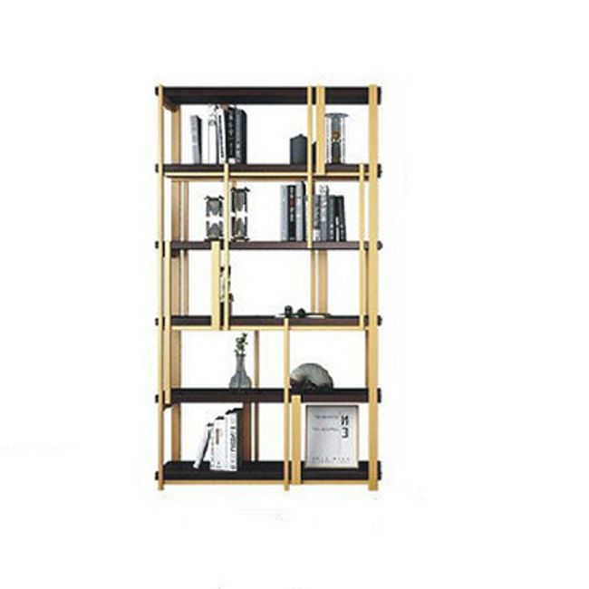 Contemporary Style Bookshelf Metal Open Back Bookcase for Home Office