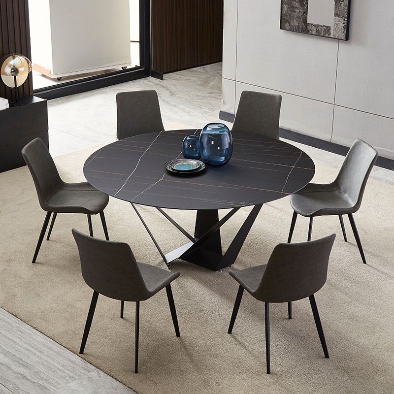 Modern Style Round Stone Table Set 1/2/3/4/7 Pieces Dining Set for Kitchen