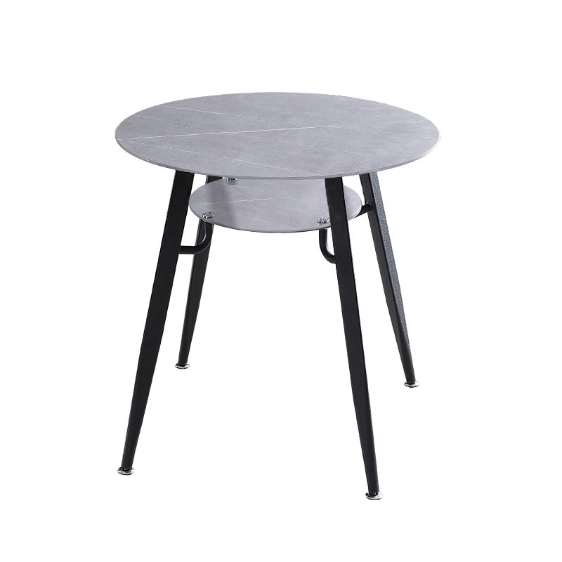 Moderner Stil runder Esszimmer Tisch gesinterte Steintisch mit Metallbasis