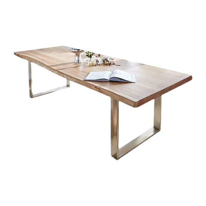Mesa de comedor de madera sólida rectangular mesa de pedestal de lujo para comedor para comedor