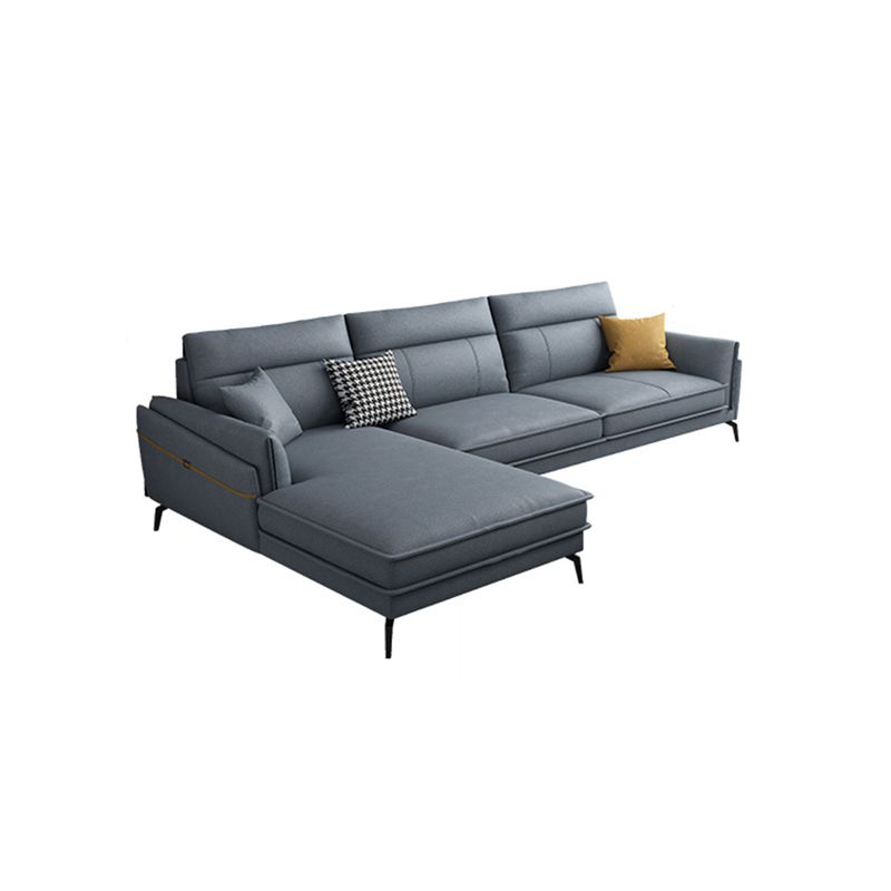 Scandinavian Blue Pillow Back Sectionals/Sofa for Living Room 35.43" High