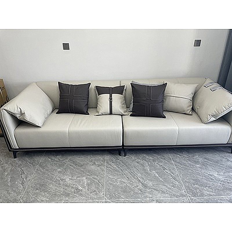 Vlekbestendige faux lederen sofa/sectionele met gekussen achterste kussens voor woonkamer