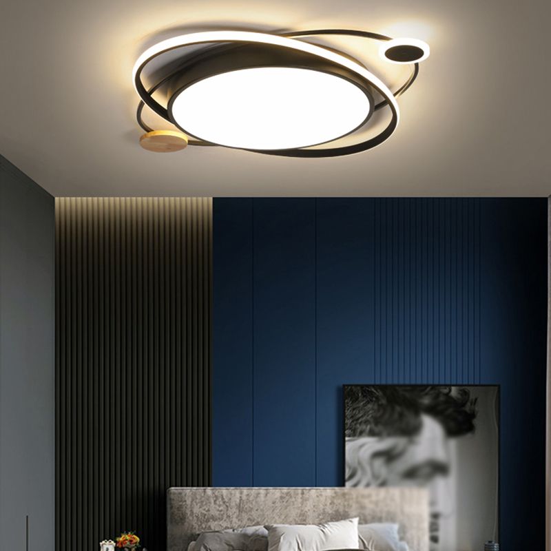 Modern Style Round Shape Ceiling Fixtures Metal 3 Light Flush Ceiling Light Fixtures