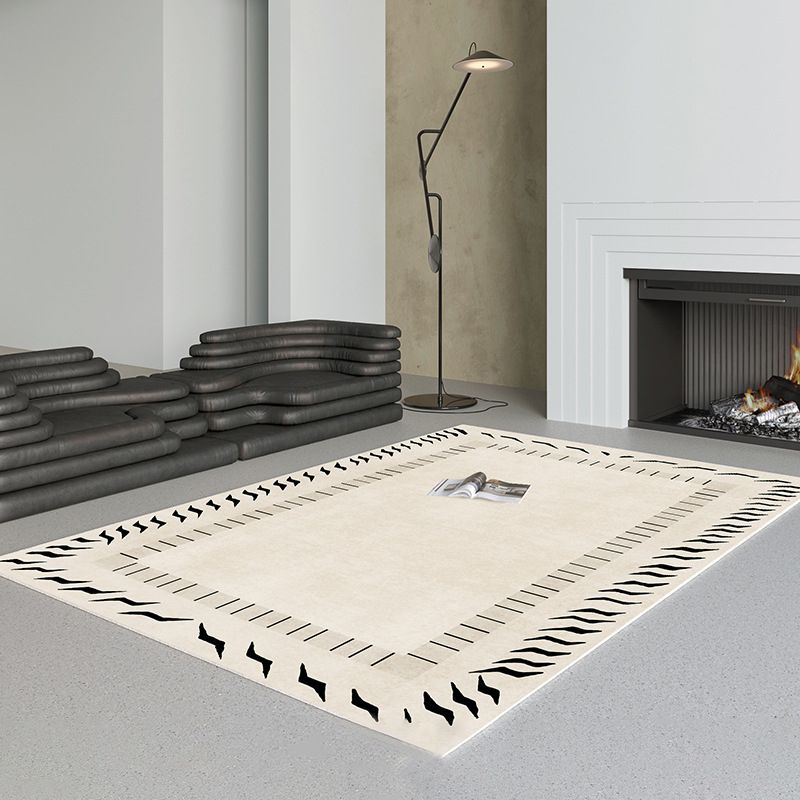 Wabi-Sabi Plain Rug Polyester Indoor Rug Non-Slip Carpet for Living Room and Bedroom