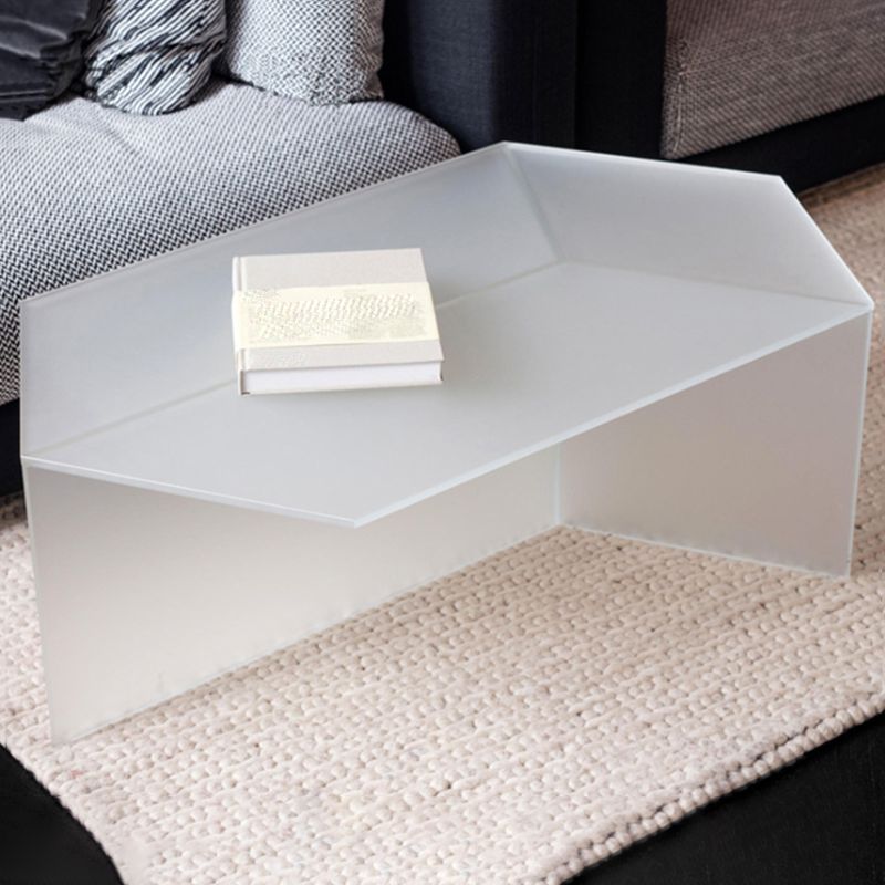Geometric Clear Acrylic Coffee Table Modern Colored Cocktail Table