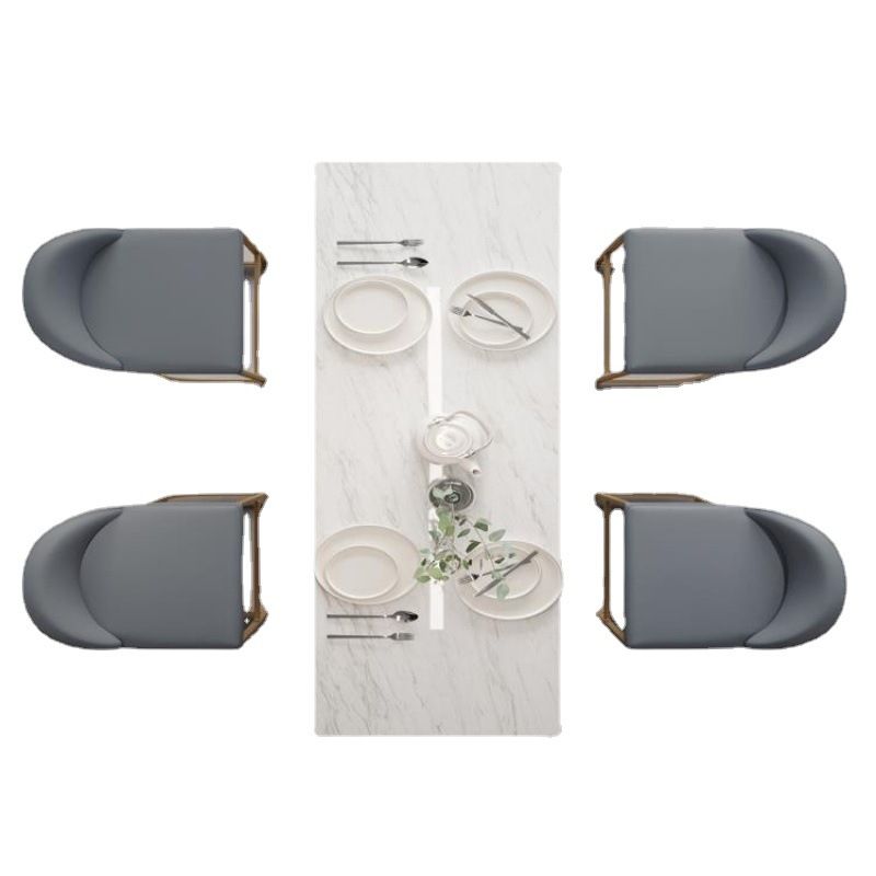 Glam Sintered Stone 1/2/5 Pieces Bar Table Set Rectangle Bar Table with Metal Legs