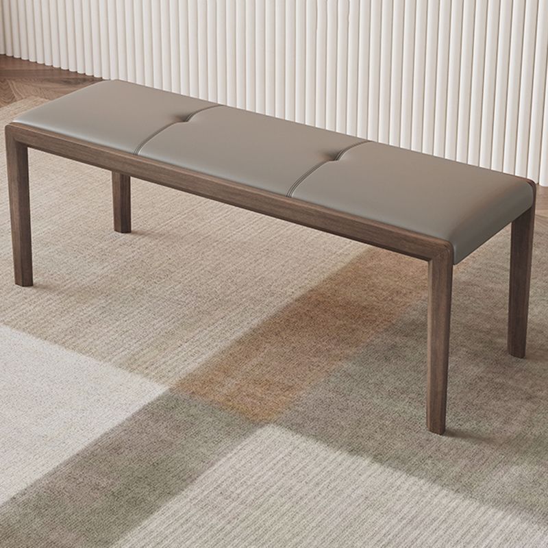 Contemporary Solid Wood Bench Brown Seating Bench with 4 Legs