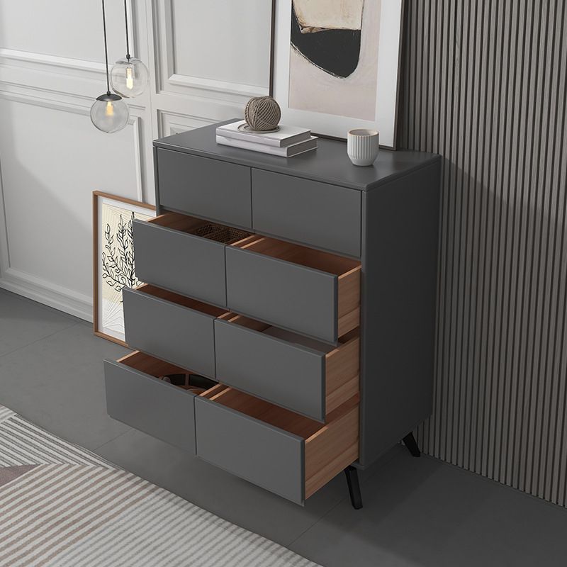 Contemporary Double Dresser Rubber Wood Horizontal Storage Chest Dresser for Bedroom