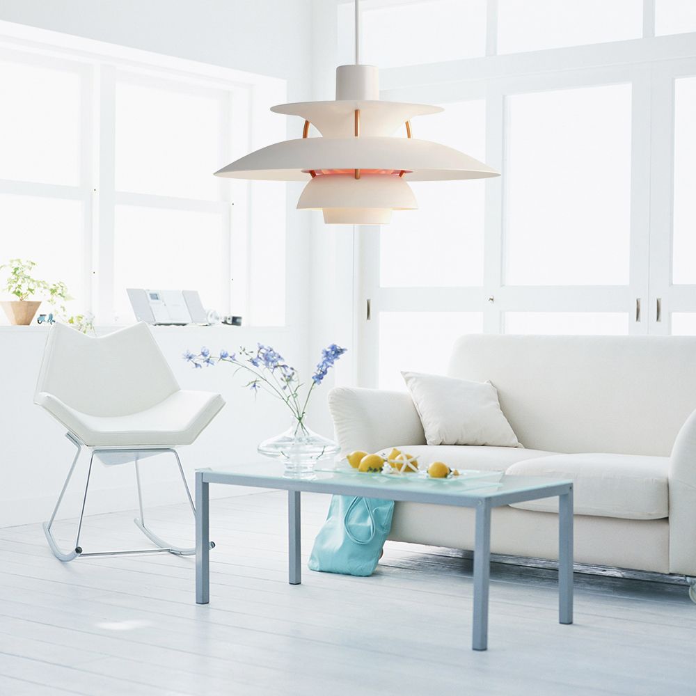 3 Layers Pendant Light with Flared Shade Macaron Style Aluminum 1 Light Black/Gray Hanging Lamp, 12"/16" Wide