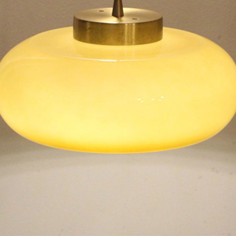 Modern Ceiling Light Orange Ceiling Mount Light with Glass Shade for Bedroom