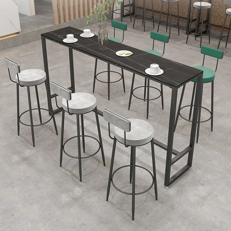 Industrial Style Bar Table 42-inch Height Black Iron Pedestal Bistro Table