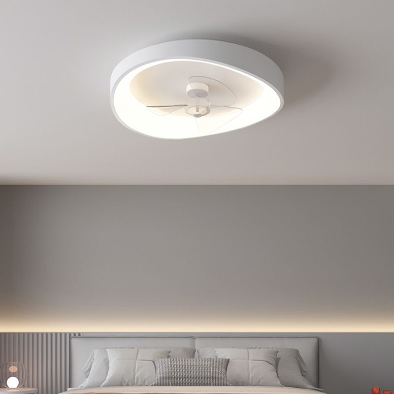 1 - Light LED Fan Light in Matte White Metal Ceiling Fan Fixture