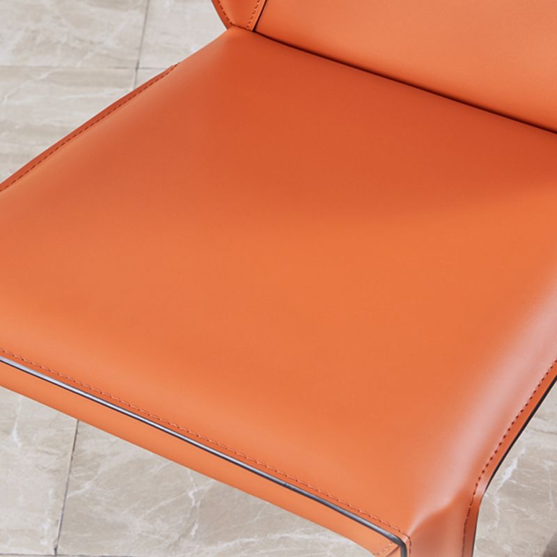 Modern Style Dining Chairs Armless Dining Chairs with Metal Legs for Kitchen