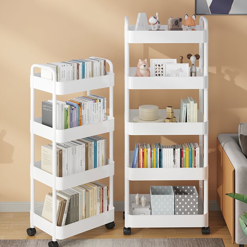 Scandinavian Plastic Bookshelf Open Back Standard Bookcase with Shelves