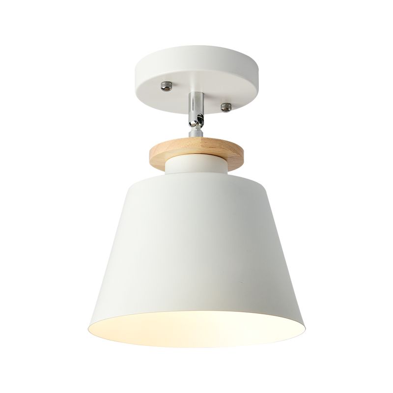 Upside-Down Trifle Ceiling Flush Light Macaron Metal 1-Light Corridor Adjustable Semi Flush Mount Lighting