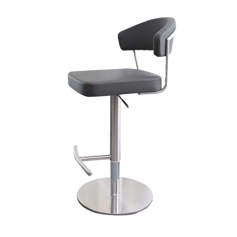 Leather Bar Stool Adjustable Backrest Counter Stool for Bristol With Cushion