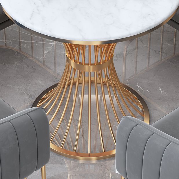 Scandinavian Style Sintered Stone Top Dining Sets with Round Table Dining Room Set for Dining Room