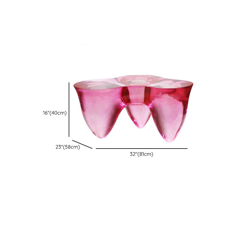 3 Legs Clear Contemporary Acrylic Single Coffee Cocktail Table