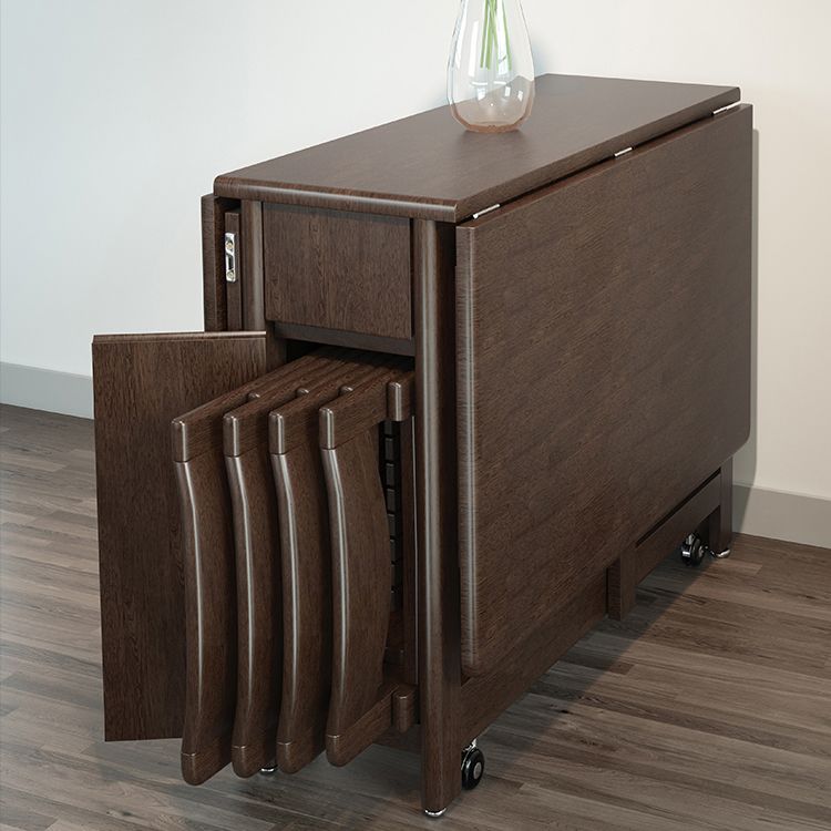 Standard Solid Wood Dining Set with Black Wood Space-Saving Design Legs for Dining Furniture