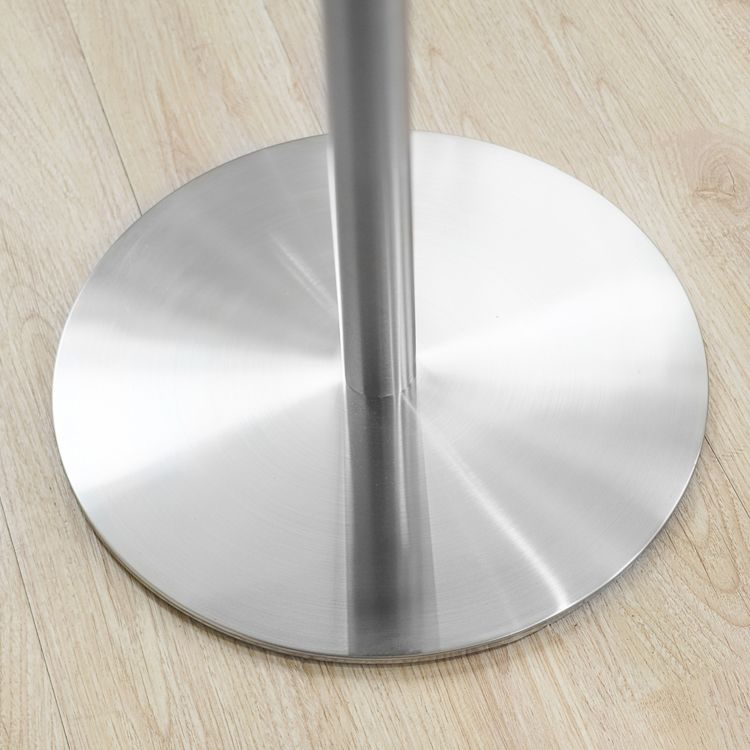 Metal Industrial Dining Table Stainless Steel Top Dining Table with Pedestal Base