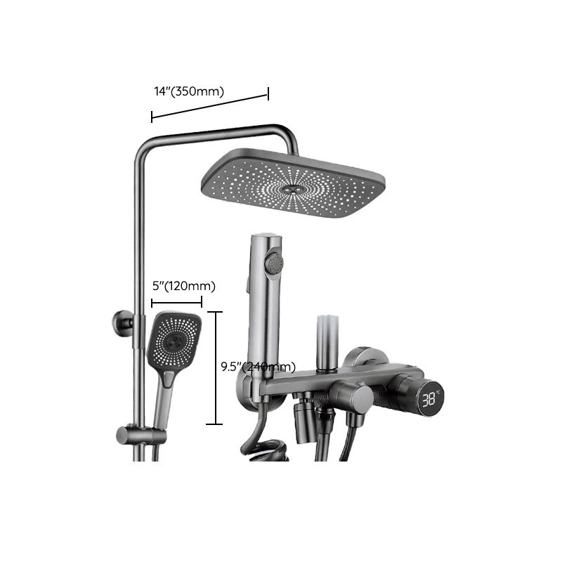 Temperature Control Shower System  Valve Included Brass Wall Mounted Shower Combo