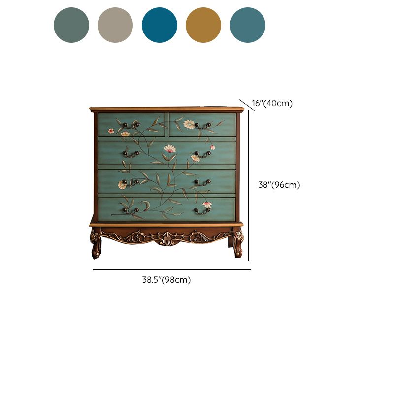 Classic Glam Storage Chest Solid Wood Storage Chest Dresser with 5 Drawers